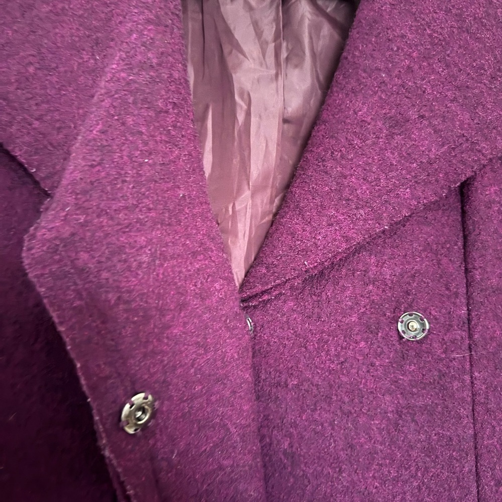 Halogen Raspberry Boiled Wool Coat - image 4